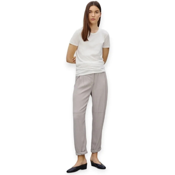 Aritzia Wilfred Marais Lightweight Trouser Pants Gray Rolled Cuffs Medium - Picture 16 of 16